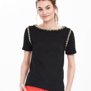 Banana Republic Black Sweatshirt with Gold Accents